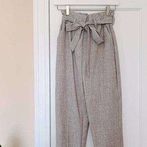 H&M High-Waist Paper Bag Waist Tie Dress Pant